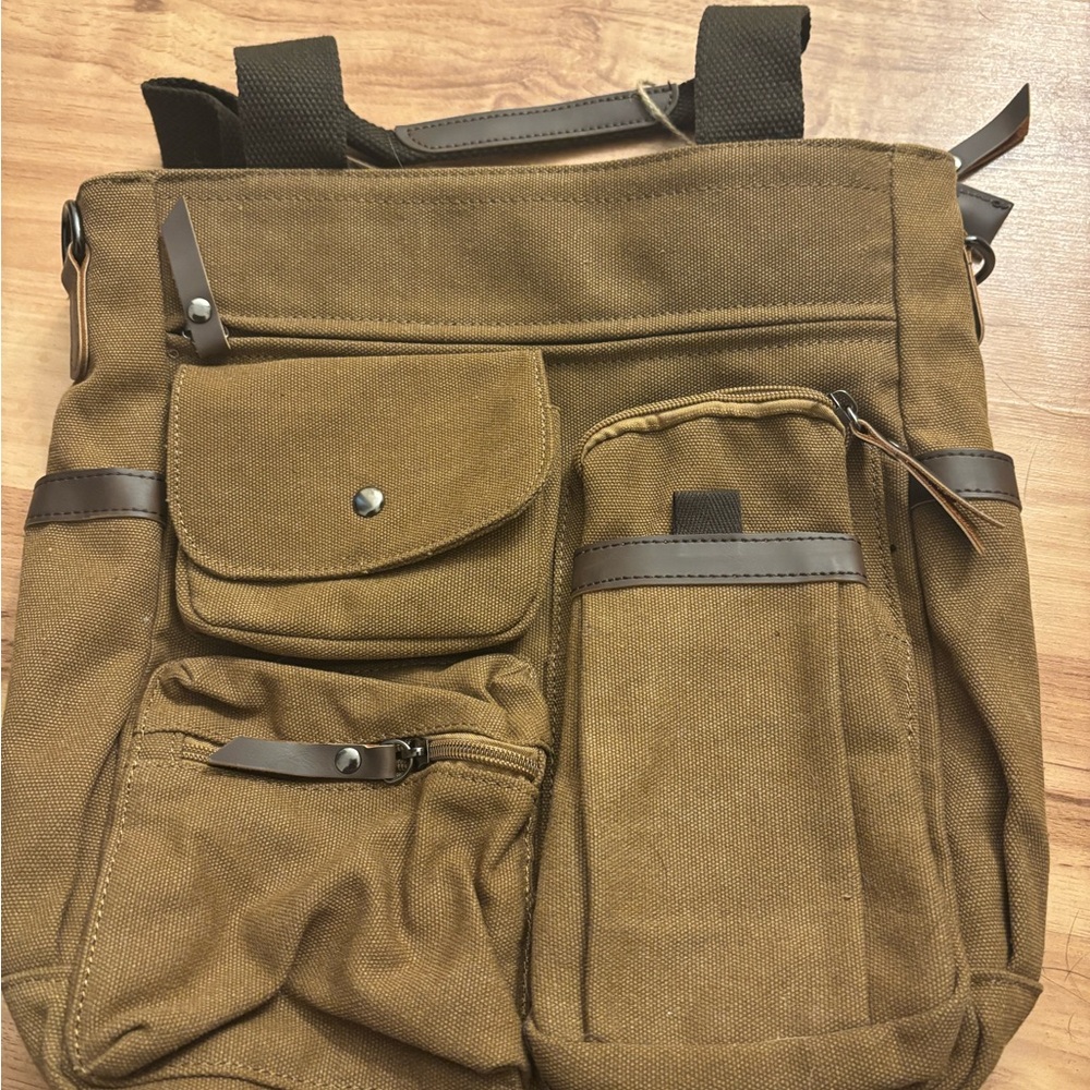 Canvas Utility Messenger Bag in Brown - Durable Everyday Carry